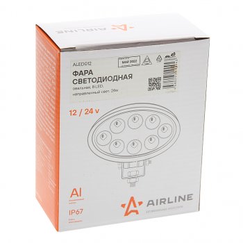 999 р. Фара рабочего света 140х86х55мм 24W 8LED овальная AIRLINE AIRLINE aled012  с доставкой в г. Вологда. Увеличить фотографию 4