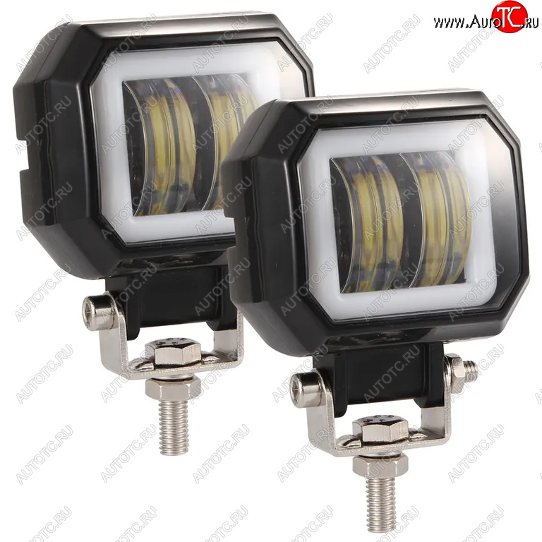 2 179 р. Фара рабочего света 74x65x55мм 20Вт с ДХО (к-т 2шт.) IP67 Allroad LUMEN LUMEN alr-af20ws  с доставкой в г. Вологда