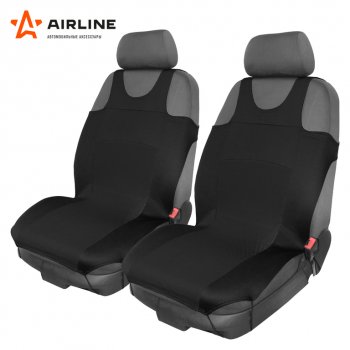 1 149 р. Универсальные чехлы сидений (майка, 2 предм., полиэстер) AIRLINE   (черные)  с доставкой в г. Вологда. Увеличить фотографию 3