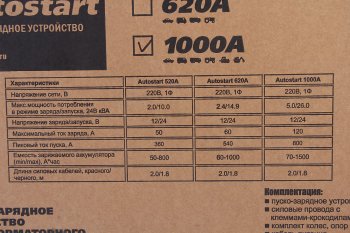 39 999 р. Устройство пуско-зарядное 12-24V70-1200Ач800А передвижное BESTWELD BESTWELD autostart 1000  с доставкой в г. Вологда. Увеличить фотографию 4