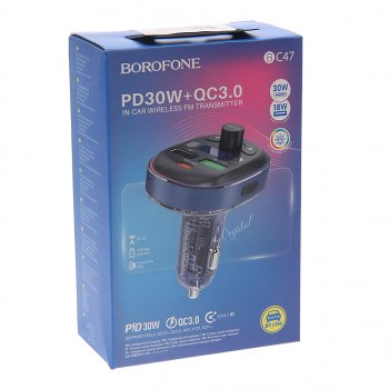 1 599 р. Устройство зарядное в прикуриватель с трансмиттером (bluetooth,hands free) черное BOROFONE BOROFONE bc47 dark blue  с доставкой в г. Вологда. Увеличить фотографию 4