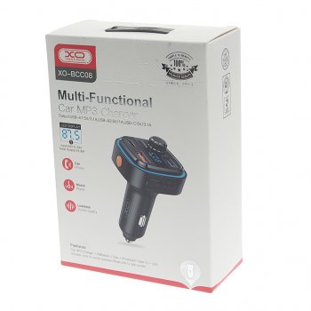 899 р. Устройство зарядное в прикуриватель с трансмиттером (bluetooth,hands free) черное XO XO bcc08 black  с доставкой в г. Вологда. Увеличить фотографию 3
