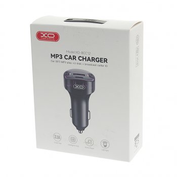 1 039 р. Устройство зарядное в прикуриватель с трансмиттером (bluetooth,hands free) черное XO XO bcc12  с доставкой в г. Вологда. Увеличить фотографию 3
