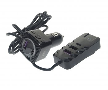 1 189 р. Устройство зарядное в прикуриватель с трансмиттером (bluetooth,hands free) черное XO XO bcc13 black  с доставкой в г. Вологда. Увеличить фотографию 2