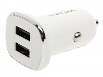 Устройство зарядное в прикуриватель 2USB 12V белое BOROFONE BOROFONE bz12