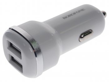 Устройство зарядное в прикуриватель 2USB 12V белое BOROFONE BOROFONE bz13 white