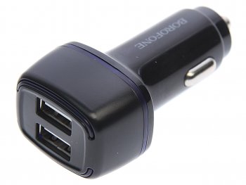 Устройство зарядное в прикуриватель 2USB 12V черное BOROFONE BOROFONE bz14 black