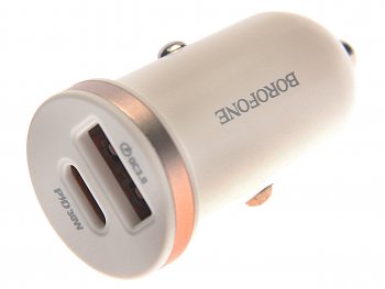 Устройство зарядное в прикуриватель 1USB + 1 Type C 12V BOROFONE BOROFONE bz22 white