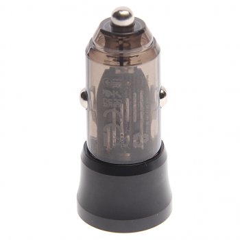 208 р. Устройство зарядное в прикуриватель 1USB 12V BOROFONE BOROFONE bz23 transparent black  с доставкой в г. Вологда. Увеличить фотографию 2