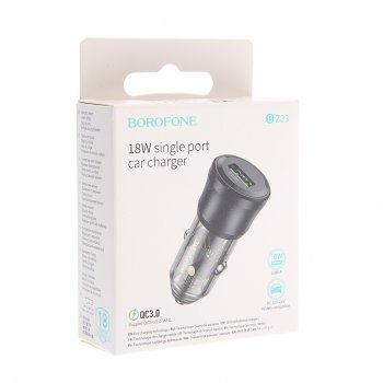 208 р. Устройство зарядное в прикуриватель 1USB 12V BOROFONE BOROFONE bz23 transparent black  с доставкой в г. Вологда. Увеличить фотографию 3