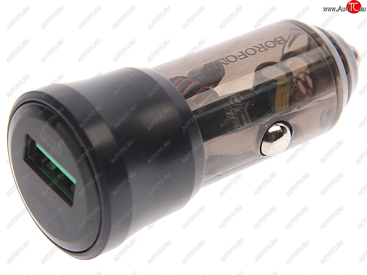 208 р. Устройство зарядное в прикуриватель 1USB 12V BOROFONE BOROFONE bz23 transparent black  с доставкой в г. Вологда