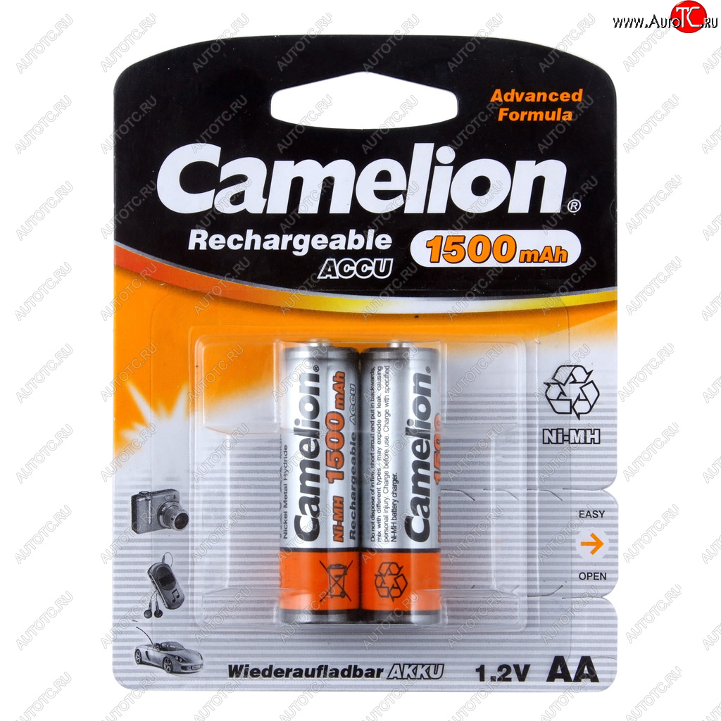 579 р. Батарейка AA HR6 1.2V аккумулятор Ni-MH 1500mAh блистер (2шт.) CAMELION CAMELION c-150aakcбл  с доставкой в г. Вологда