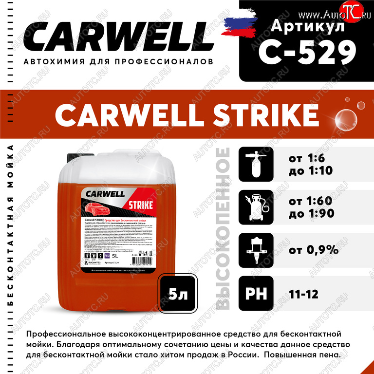 879 р. Шампунь для бесконтактной мойки 5л Strike CARWELL CARWELL c-529  с доставкой в г. Вологда