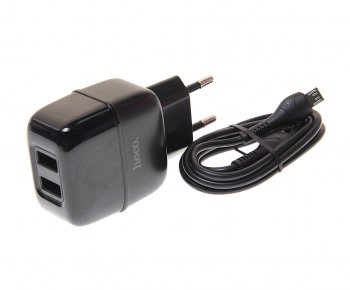 Устройство зарядное в розетку 2 USB 2.1A HOCO HOCO c77a black