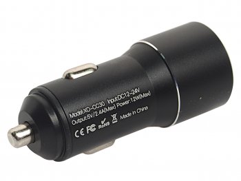 339 р. Устройство зарядное в прикуриватель 2USB 12V черное XO XO cc30 black  с доставкой в г. Вологда. Увеличить фотографию 2