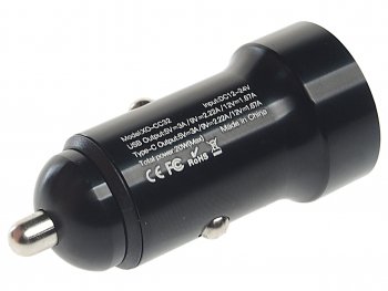 739 р. Устройство зарядное в прикуриватель 1USB + 1 Type C 12V черное XO XO cc32 black  с доставкой в г. Вологда. Увеличить фотографию 3
