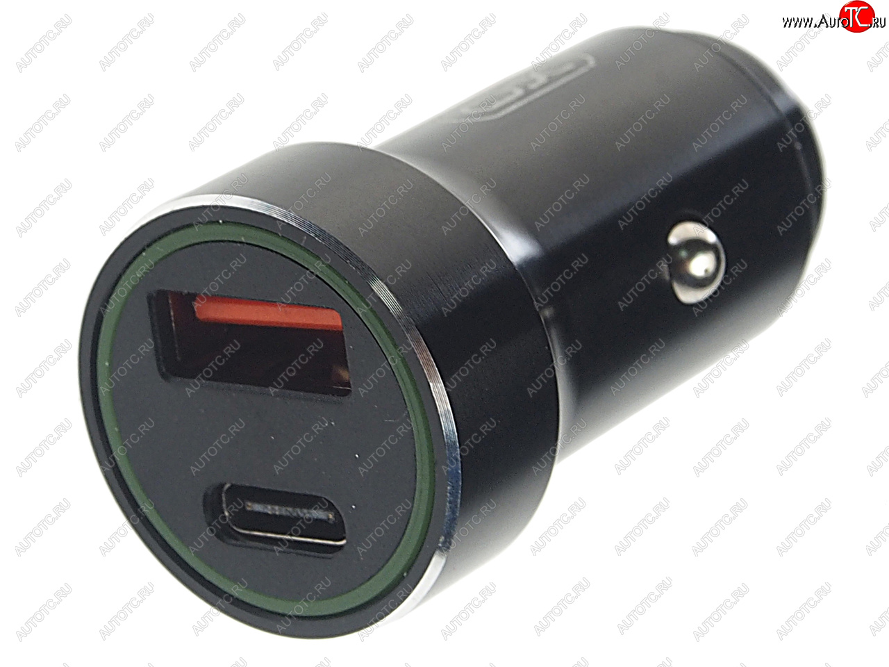 739 р. Устройство зарядное в прикуриватель 1USB + 1 Type C 12V черное XO XO cc32 black  с доставкой в г. Вологда