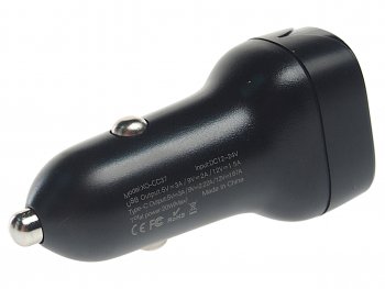 799 р. Устройство зарядное в прикуриватель 1USB + 1 Type C 12V черное XO XO cc37 black  с доставкой в г. Вологда. Увеличить фотографию 2