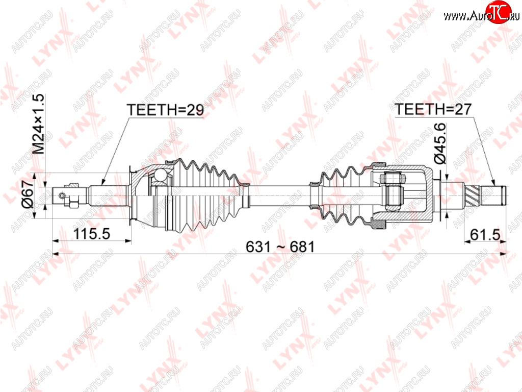 9 999 р. ШРУС внутренний NISSAN Pathfinder (05-) комплект LYNX LYNX cd1111  с доставкой в г. Вологда