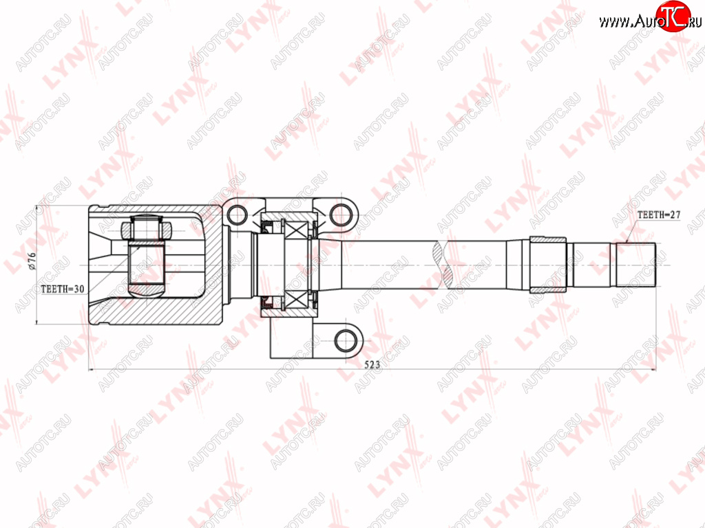 6 649 р. ШРУС внутренний HONDA Stream (01-) передний правый LYNX LYNX ci3404  с доставкой в г. Вологда