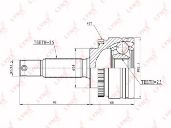 3 179 р. ШРУС наружный MITSUBISHI Carisma LYNX LYNX co5515a  с доставкой в г. Вологда. Увеличить фотографию 2