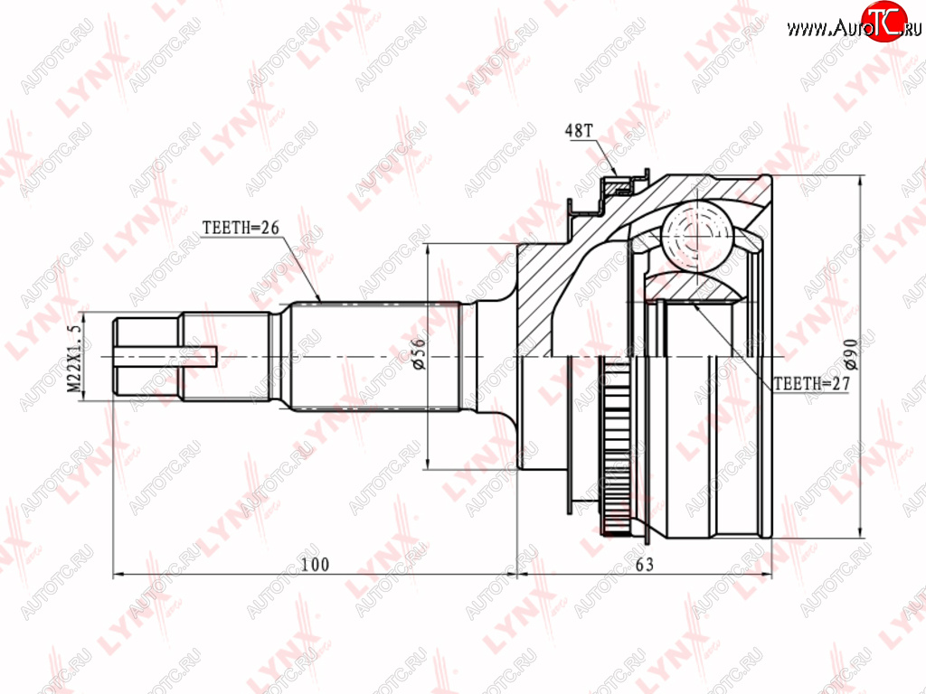 3 399 р. ШРУС наружный TOYOTA Celica LYNX LYNX co7511a  с доставкой в г. Вологда