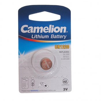 Батарейка CR1220 3V таблетка (пульт сигнализации, ключ) блистер 1шт. Lithium CAMELION CAMELION cr1220-bp1