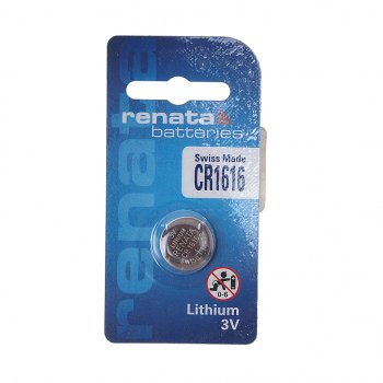 Батарейка CR1616 3V таблетка (пульт сигнализации, ключ) блистер (1шт.) Lithium RENATA RENATA cr 1616