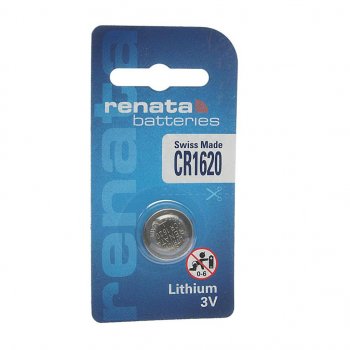 Батарейка CR1620 3V таблетка (пульт сигнализации, ключ) блистер (1шт.) Lithium RENATA RENATA cr 1620