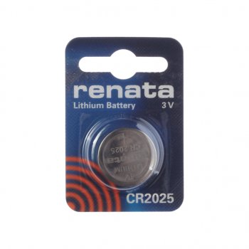 Батарейка CR2025 3V таблетка (пульт сигнализации, ключ) блистер (1шт.) Lithium RENATA RENATA cr 2025
