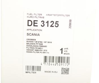 819 р. Фильтр топливный SCANIA 4 series MFILTER MFILTER de3125  с доставкой в г. Вологда. Увеличить фотографию 3
