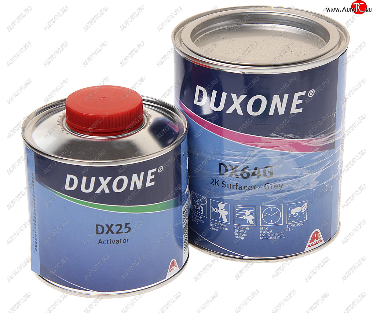 2 299 р. Грунт серый DX64G 1л с отвердителем DX20 0.25л DUXONE DU PONT dx64gdx20025  с доставкой в г. Вологда