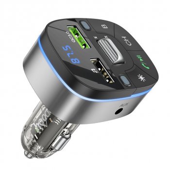 1 289 р. Устройство зарядное в прикуриватель с трансмиттером (bluetooth,hands free) HOCO HOCO e71 jazz black HOCO e71 jazz black  с доставкой в г. Вологда. Увеличить фотографию 2