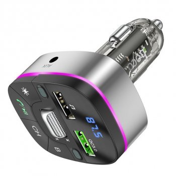 1 289 р. Устройство зарядное в прикуриватель с трансмиттером (bluetooth,hands free) HOCO HOCO e71 jazz black HOCO e71 jazz black  с доставкой в г. Вологда. Увеличить фотографию 3