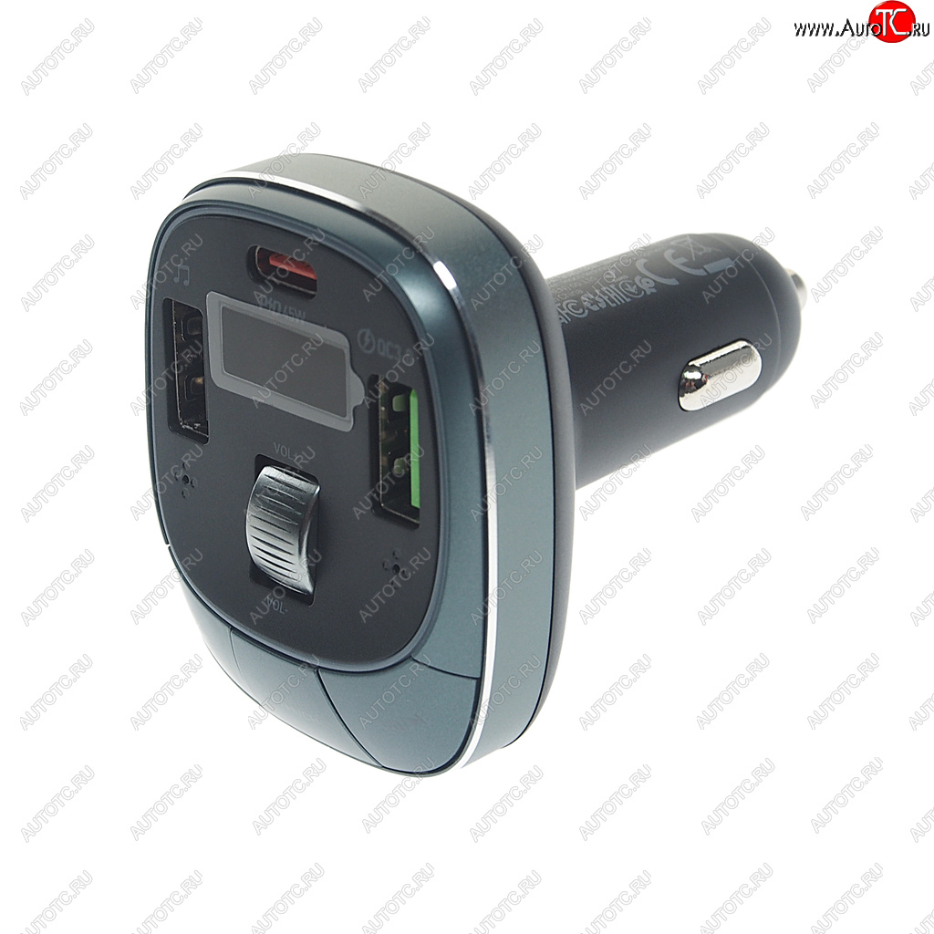 1 669 р. Устройство зарядное в прикуриватель с трансмиттером (bluetooth,hands free) HOCO HOCO e76 серый  с доставкой в г. Вологда