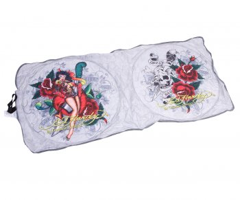 Шторка автомобильная для лобового стекла 144х66см светоотражающая Pin Up Devil ED HARDY ED HARDY eh-00638