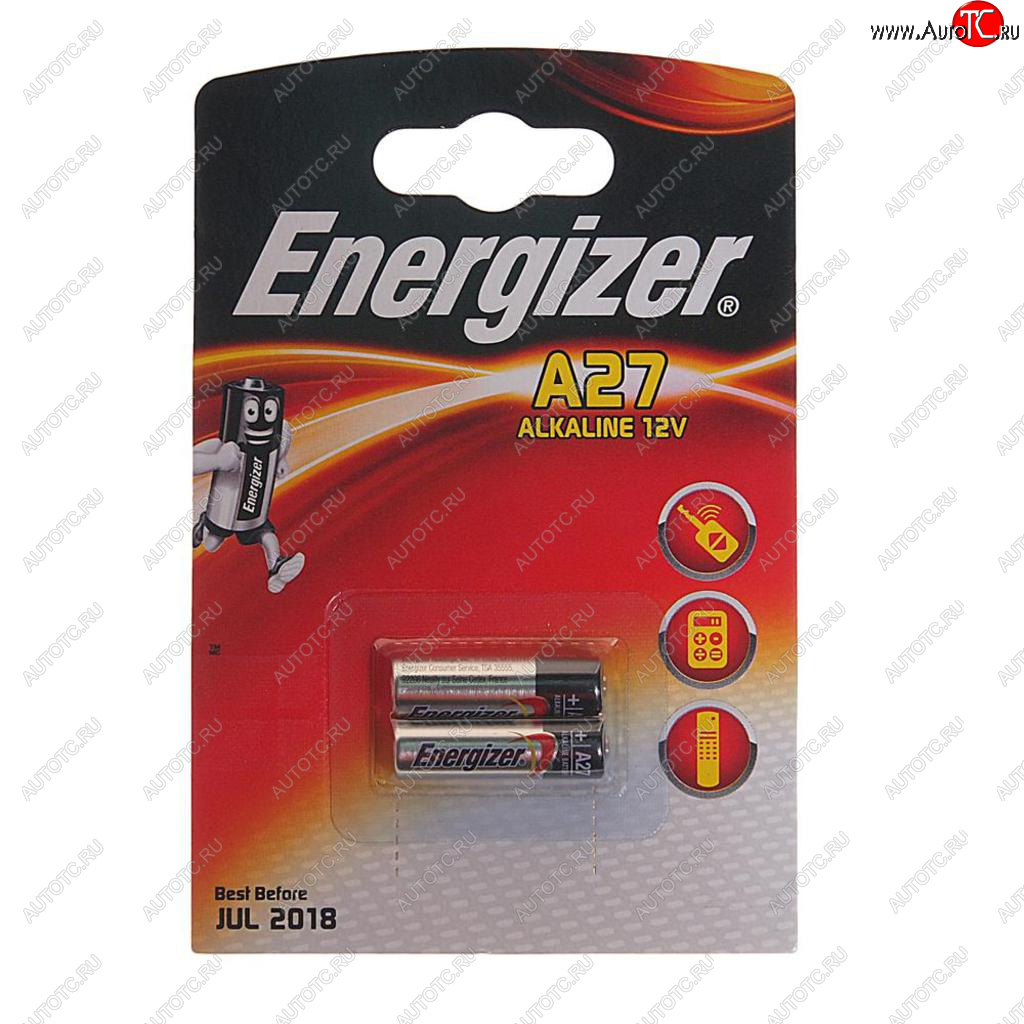 399 р. Батарейка A27 MN27 12V (пульт сигнализации) блистер (2шт.) Alkaline ENERGIZER ENERGIZER en-e27a(2)бл  с доставкой в г. Вологда