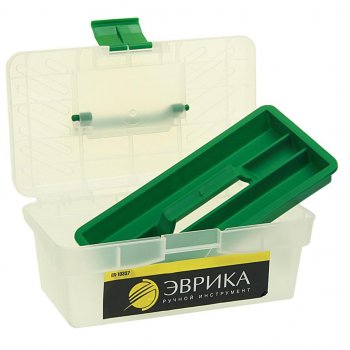 299 р. Ящик для инструмента 285х155х125мм прозрачный ЭВРИКА ЭВРИКА er-10337  с доставкой в г. Вологда. Увеличить фотографию 2