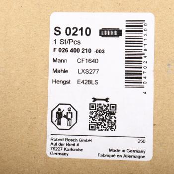 3 199 р. Фильтр воздушный MAN TGA внутренний BOSCH BOSCH f026400210  с доставкой в г. Вологда. Увеличить фотографию 5