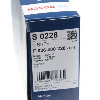 859 р. Фильтр воздушный HYUNDAI ix35 (10-),Tucson (10-) KIA Sportage (10-) BOSCH BOSCH f026400228  с доставкой в г. Вологда. Увеличить фотографию 2