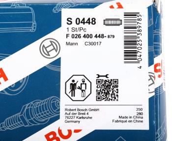 1 069 р. Фильтр воздушный HYUNDAI Santa Fe (12-) (2.4) KIA Sorento (12-) (2.4) BOSCH BOSCH f026400448  с доставкой в г. Вологда. Увеличить фотографию 4