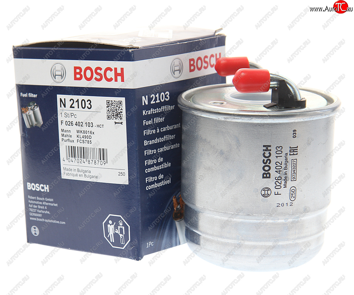 2 989 р. Фильтр топливный MERCEDES C (W204) (07-13),E (W212) (09-) BOSCH BOSCH f026402103  с доставкой в г. Вологда