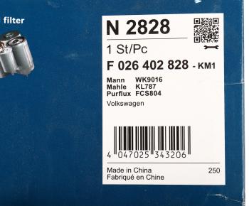 3 299 р. Фильтр топливный VW Amarok (09-12) BOSCH BOSCH f026402828 BOSCH f026402828  с доставкой в г. Вологда. Увеличить фотографию 5
