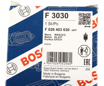 1 699 р. Фильтр топливный VOLVO S60,S80,V70 (03-) BOSCH BOSCH f026403030  с доставкой в г. Вологда. Увеличить фотографию 4