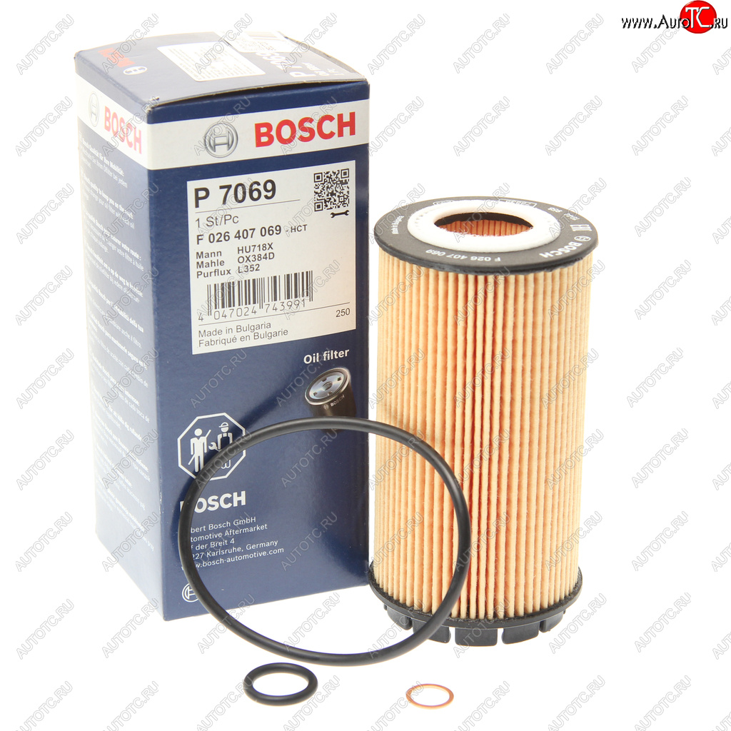 629 р. Фильтр масляный HYUNDAI Trajet (00-),Santa Fe (00-) BOSCH BOSCH f026407069  с доставкой в г. Вологда