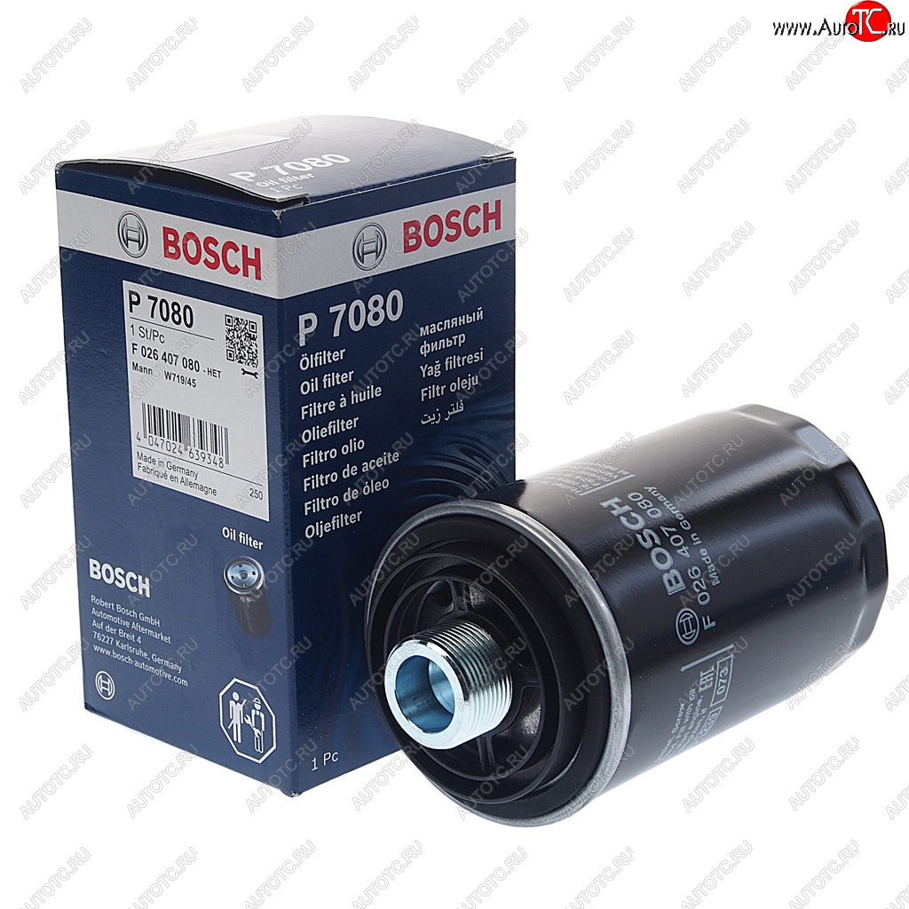 1 129 р. Фильтр масляный VW AUDI (04-) (1.82.0) (TSITFSI) BOSCH BOSCH f026407080  с доставкой в г. Вологда