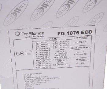 1 099 р. Фильтр топливный КАМАЗ-5490 MERCEDES Actros GOODWILL GOODWILL fg 1076 eco GOODWILL fg 1076 eco  с доставкой в г. Вологда. Увеличить фотографию 3
