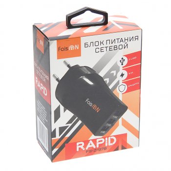 379 р. Устройство зарядное в розетку 3 USB 2.1A FAISON FAISON fs-z-1-978 black  с доставкой в г. Вологда. Увеличить фотографию 3