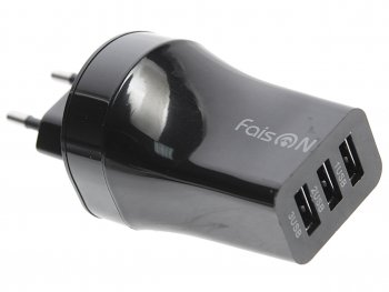 Устройство зарядное в розетку 3 USB 2.1A FAISON FAISON fs-z-1-978 black