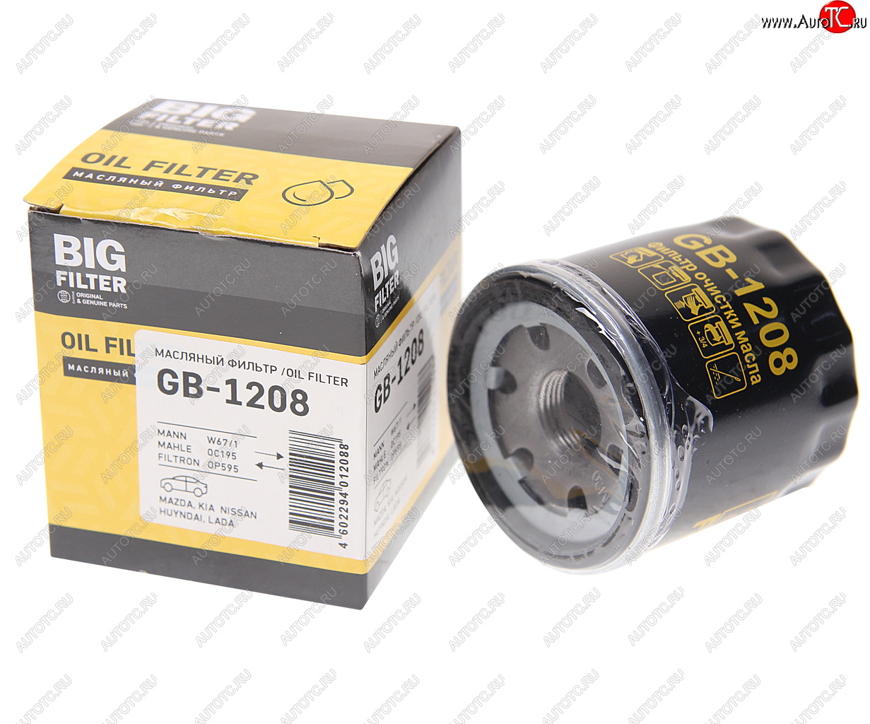 291 р. Фильтр масляный NISSAN SUBARU RENAULT HYUNDAI KIA BIG FILTER BIG FILTER gb-1208  с доставкой в г. Вологда